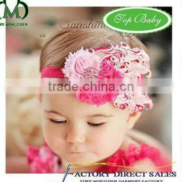 Infant Baby Flower Hairband Girls Elastic Feather Colorful Headband photo-4
