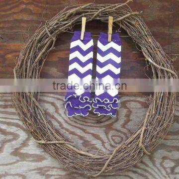 Wholesale Toddlers Kids Knitted Leg Warmers Baby Cotton Ruffle Stripes Legging photo-3