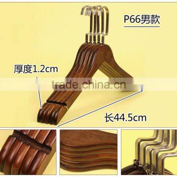 China Factory Solid Wood Tie and Belt Scarf Hanger Redwood Pants Hanger Black Laundry Wooden Shirts Hanger photo-2