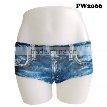 Ladies Boyshort With Imitation Jeans Printing