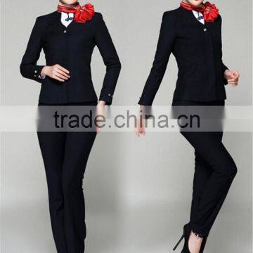 Juqian ODM/OEM Formal Airline Stewardess Uniform Black Air Hostess Uniform for Air Hostess Costume photo-2