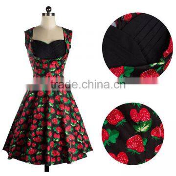 Plus Size Vintage Floral Swing Pinup Rockabilly Evening Party Dress photo-3