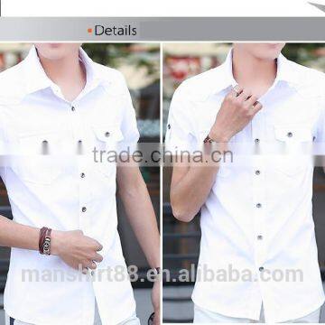 Designer Short Sleeve Thick Cotton Slim Fit Casual Shirt photo-3