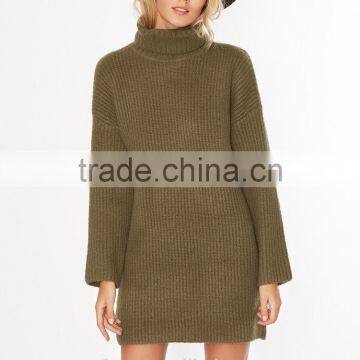 2017 New Design Turtle Neck Girls Sweater Dress