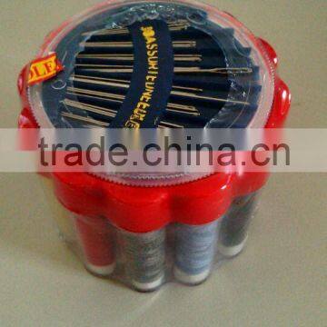 Cheap and Convenient Sewing Kit Set in Round Plastic Box photo-3
