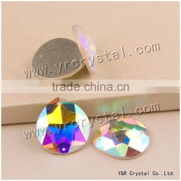 Flat Back Crystal Glass Beads AB Color With Holes or Not photo-4