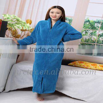 Good quality high price soft fabric warm winter nightwear for wemon