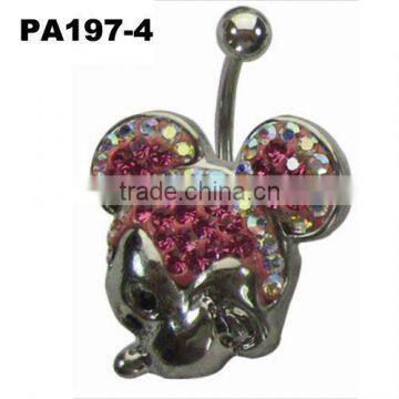 Navel ring body jewel cartoon mouse