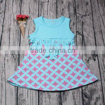 2017 Short Sleeve New Fabric Patterns Smocked Boutique Girl Dresses Baby Girl Summer Dress photo-3