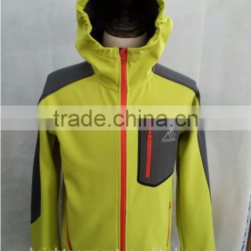 Velcro Cuffs Windproof, waterproof & breathable man yellow tactical softshell jacket