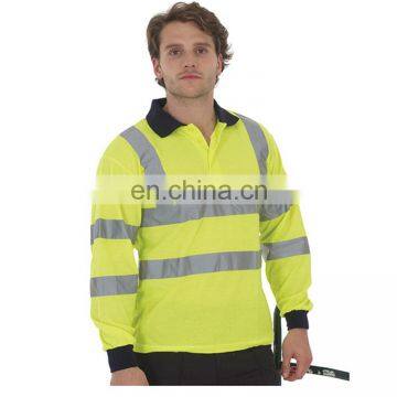 Oem Hot Sale hi Vis Reflection Safety Polo Shirt With Reflective Tape in Work Polo Shirts