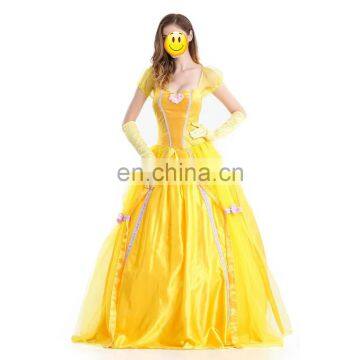 2017 hot wholesale funny prom dress halloween costumes cosplay Beauty and the Beast Princess Belle costumes for adult MFJ-0016