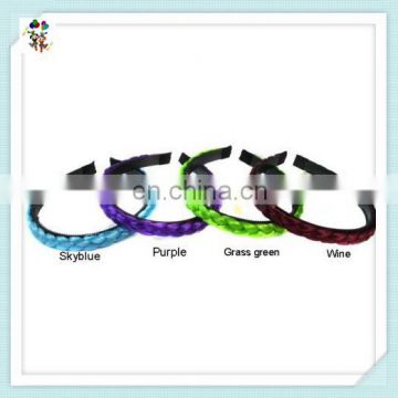 Girls Twist Braided Plait Hoop Colors Synthetic Hair Headband HPC-0135