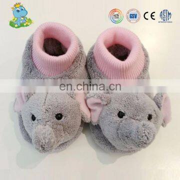 High quality plush elephant animal type winter fashion kids indoor slipper