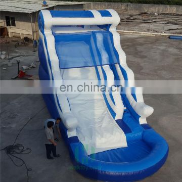 Big blue and white inflatable slide with pool, commercial water slide china supplier