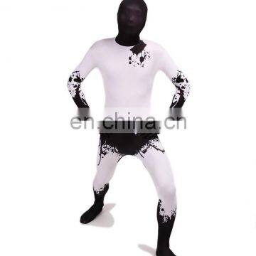White & Black Lycra Spandex Zentai Costume Halloween Party Mask/Hood Open Face/Eyes/Full Hood photo-4