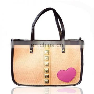 Stylish Heart and Rivets Design Women's Shoulder Bag