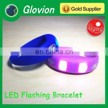 Glovion New design silicone led flashing bracelets designs for logo