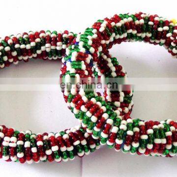 Indian Traditional Pearl Beaded Bangles-Party Wear Bangles-Fashion Wear Bangles-Afghani Bangles-Boho Hippie-Belly Dance Bangles photo-3