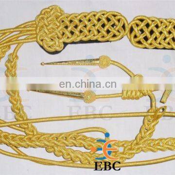 Military Aiguillette, Gold Wire Military Double Tip Uniform Aiguillette, Navy Aiguillette Lanyard, Shoulder Cord