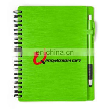 Mercury Spiral Round 70sheets Lined Notebook Set With Stylus Ball Pen and Solid Metallic Textured Cover photo-2