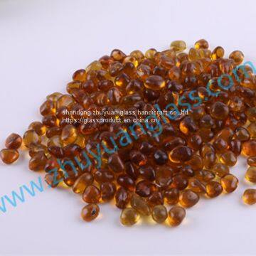 Shandong Zhuyuan Export Recycle Glass Bead Intermix 1-3mm3-6mm6-9mm Amber Aggregates Glass Bead