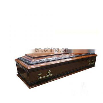 TD--E12 European style solid cherry wooden coffin for funeral use