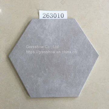 Cement Grey 300x260mm Hexagon Tile Bathroom