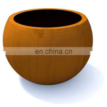 Corten Steel Planters Orb Corten Planters for Garden