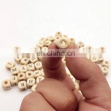 DIY Necklace Bracelet Material A-Z Letter Natural Wooden Block Beads photo-5