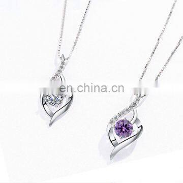 2019 New Women Necklace Clear Zircon Heart Locket Pendant Necklace Fashion 925 Sterling Silver Choker Necklace Wholesales photo-6