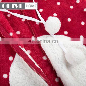 Good Supplying Giraffe Pattern Embroidery Fleece Flannel Bathrobe Pyjamas Women photo-6