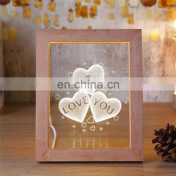 5V 3D Led Night Light Photo Frame Abstract Illusion Table Lamps For Bedroom Living Room Art Decor