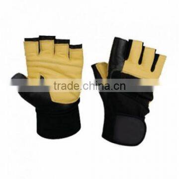 Weightlifting / Fitness Training Fancy Yellow Genuine Leather Gloves - Men / Women