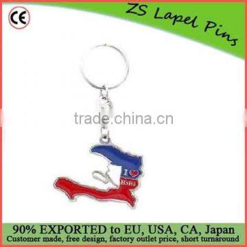 Quality Free Artwork Custom Souvenir Metal Keychain - Haiti