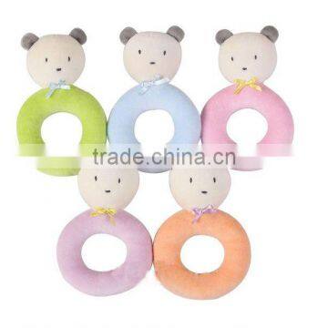 Soft bear plush baby rattle toys