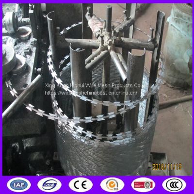 450mm 3 clips BTO-22 concertina cross razor wire/razor barbed wire