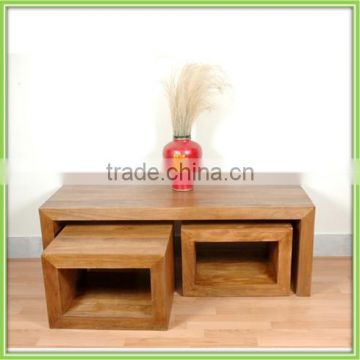 Durable European Wooden Coffee Table Set