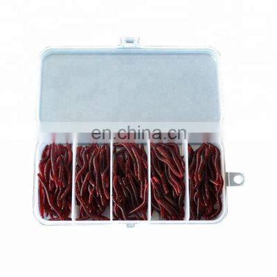 Weihai Wholesale 3.5cm Simulation Earthworm red Worms Artificial Soft Plastic Fishing Lure