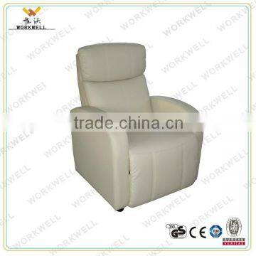 WorkWell modern style white genuine leather recliner sofa Kw-Fu56