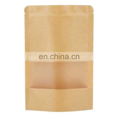 Factory Price Custom Printing Resealable Zip Lock Bag Kraft Stand up Pouch Side Gusset Coffee/Tea Bag Packaging with Window