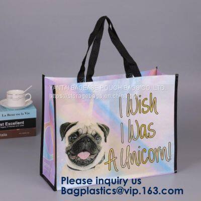 Heavy Duty Grocery Tote Bag, Royal Blue Large & Super Strong, Reusable Shopping Bags With Stand-up PL Bottom, Bagease photo-2