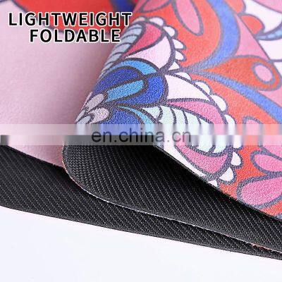 Eco Friendly Foldable Custom Tpe Printed Yoga Mats Suede Rubber Folding Suede Yoga Mat photo-5