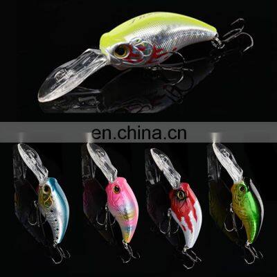 wholesale Fish Hunter triple hook Hard Crankbaits Plastic jig fishing trout lure metal bass fishing lures