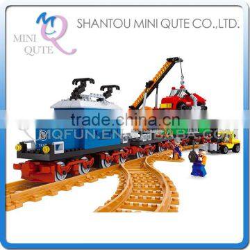 Mini Qute DIY train Transport truck container rail vehicle action figure plastic building block model educational toy NO.25709