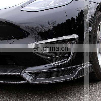 For Tesla Model Y 2021 2022 Fog Lamp Spoiler Blade Trim Protective Cover Wind Knife ABS Decoration Sticker Car Accessories