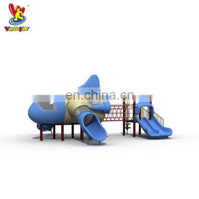 Kids game outdoor tunnel playground equipment with slide