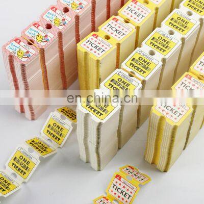 Amusement arcade game machine ticket single roll ticket redemption ticket