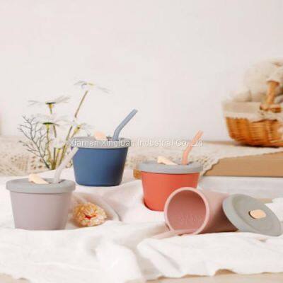 Baby Drinking Cup Baby Drinking Cup Fall and Leak Proof Silicone Children Drinking Cup Home Learning Cup photo-2