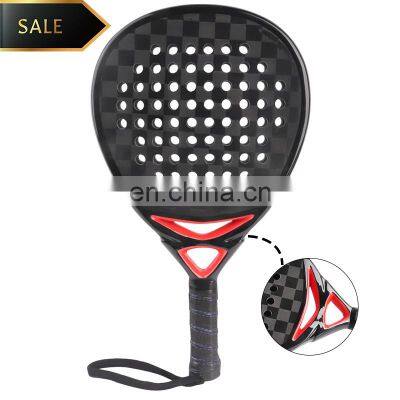 High Quality Custom Surface 3K/12K/18K Carbon Fiber EVA Diamond Shape Paddle Padel Tennis Rackets